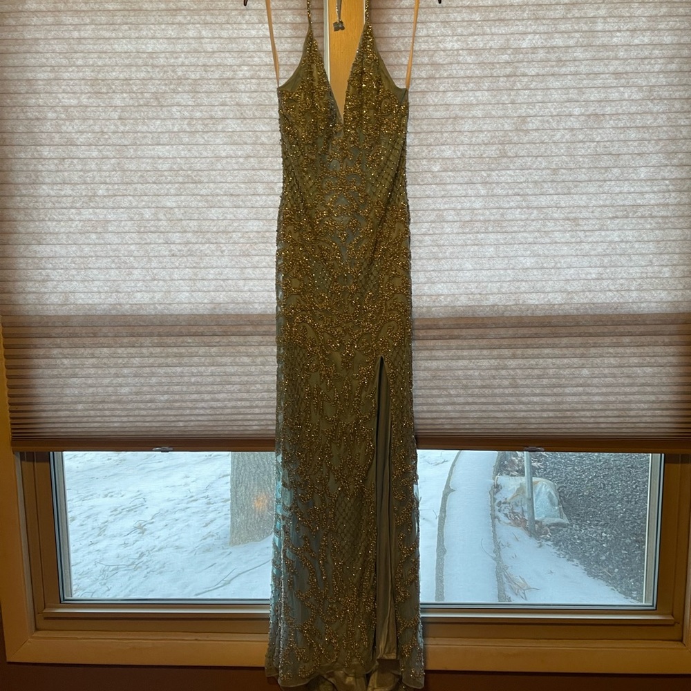 Baby blue sequin gown size 10